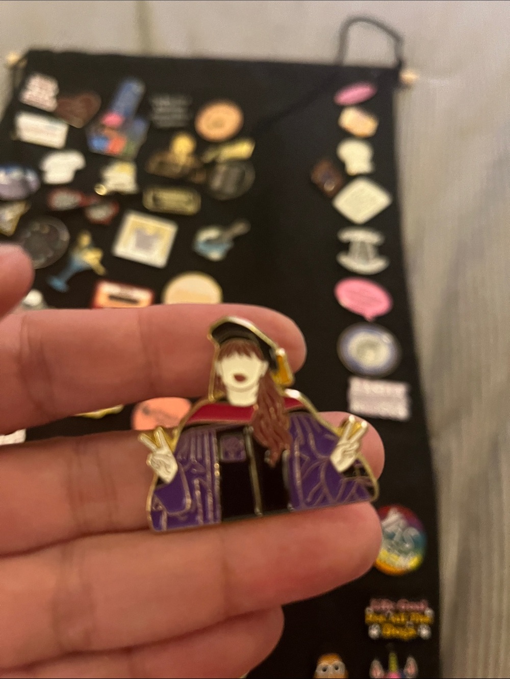 Taylor Swift Enamel Graduate Pin - Purple Graduation Gown